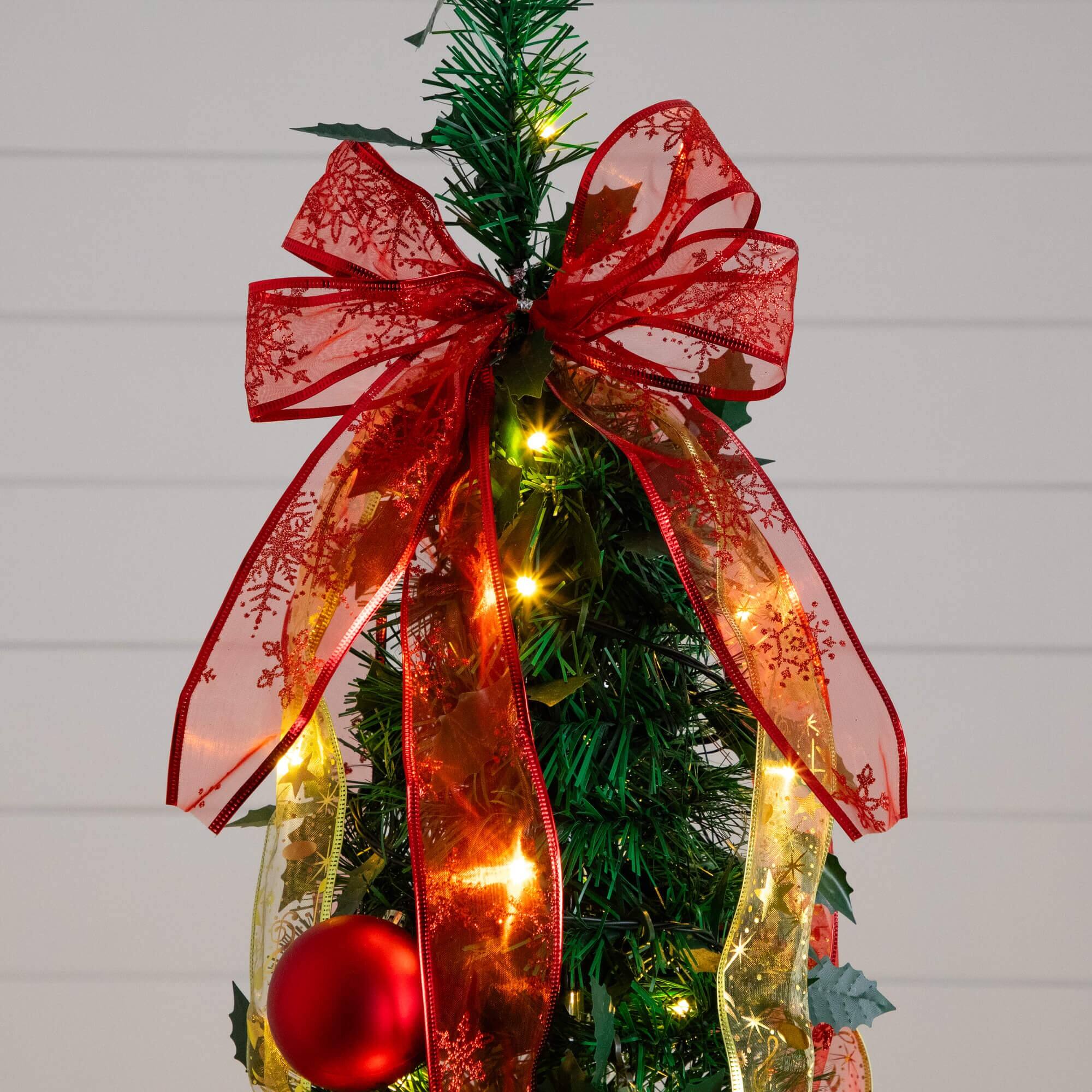 6ft. Pre-Lit Pop-Up Green Artificial Christmas Tree, Warm White LED Lights